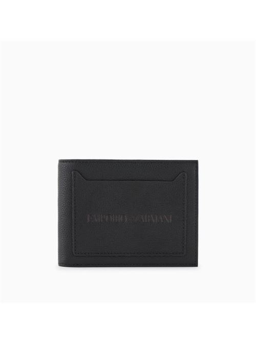 BIFOLD WALLET WITH EXTERNAL POCKET IN TUMBLED LEATHER Emporio Armani | EM001580 AF13788.UC001